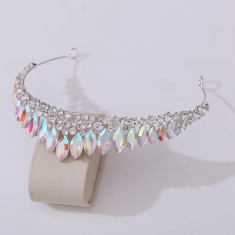 Princess Crystal Tiara Bridal Hair Crown Accessory - Image 3