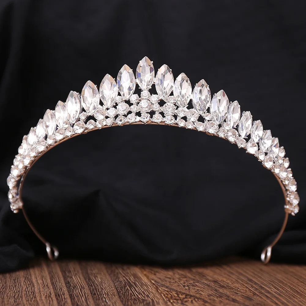 Princess Crystal Tiara Bridal Hair Crown Accessory - Image 8