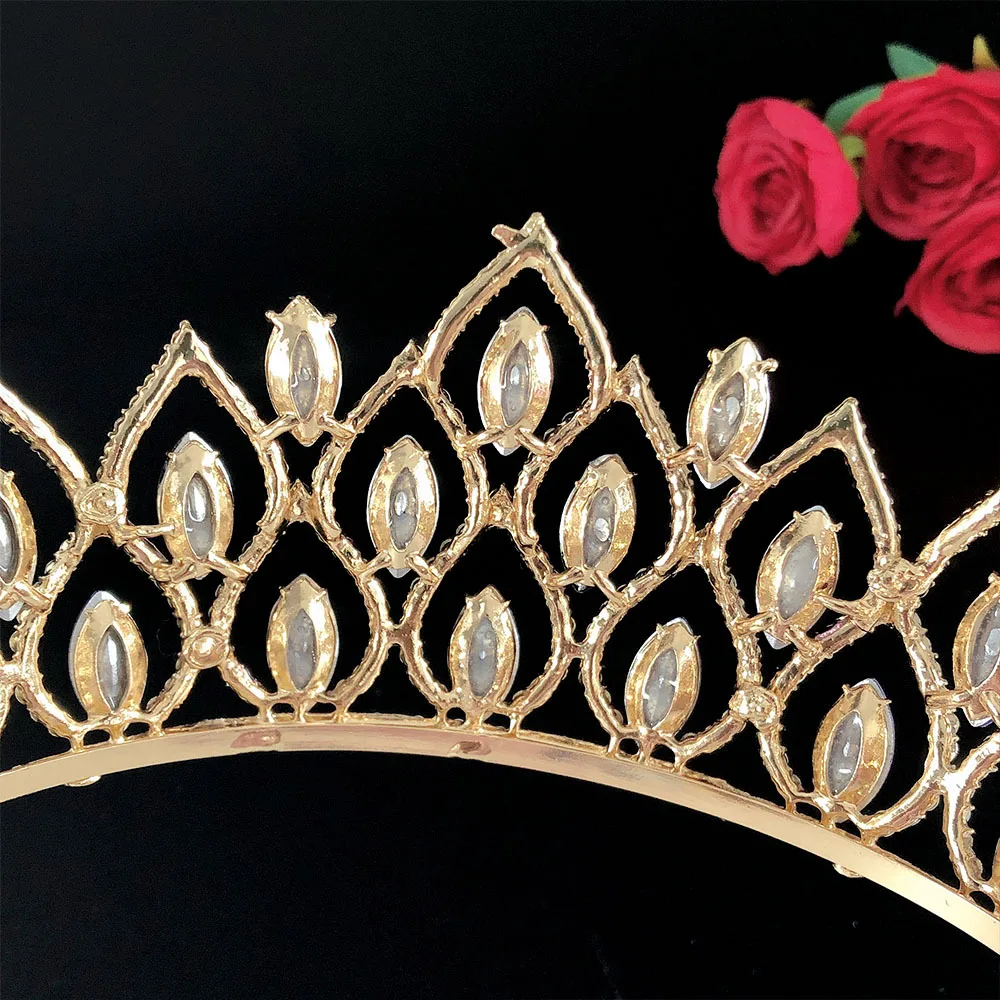 Quinceanera Tiara Crystal Rhinestone Crown Princess Hair Accessory - Image 5