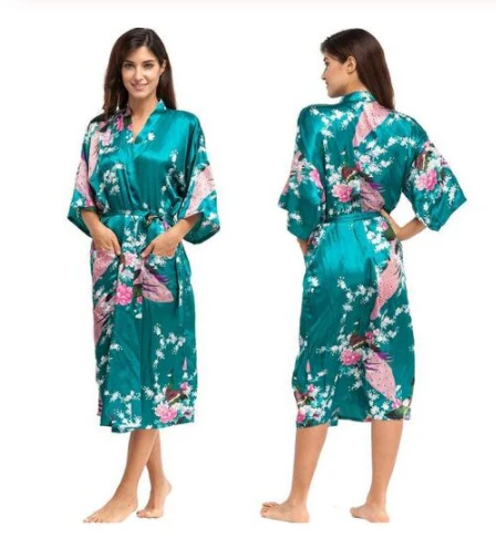 Satin Robes for Brides Wedding Robe Sleepwear Silk - Image 4