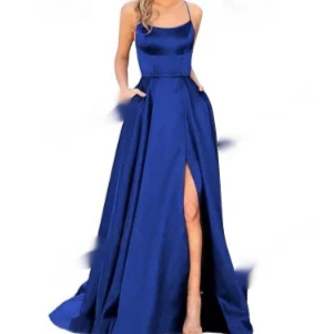 Solid Color Long Slimming Fashion Bridesmaid Dress - Image 7