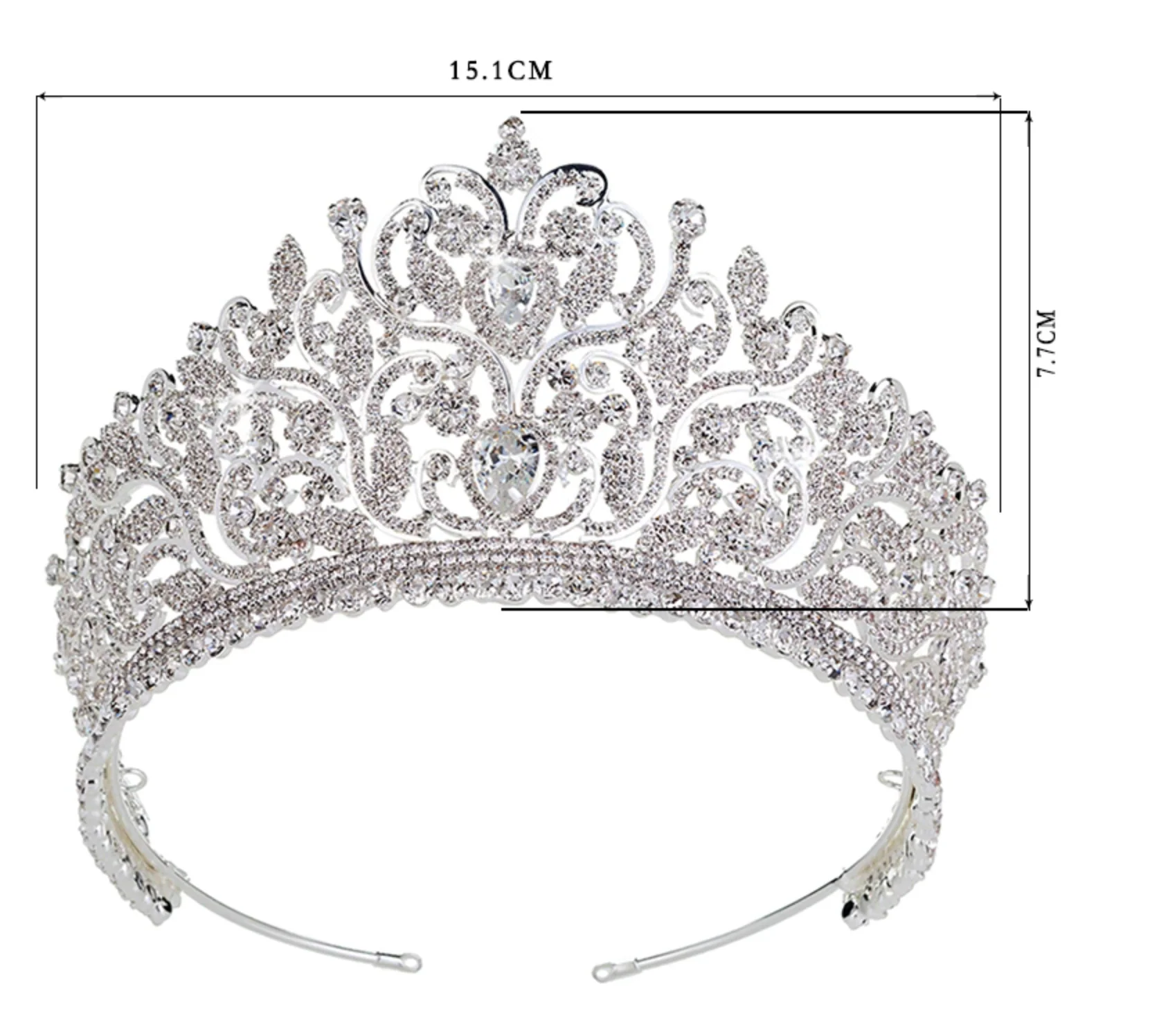 Tiara Crown AAA Cubic Zirconia Rhinestone Crystal Wedding Accessory - Image 4