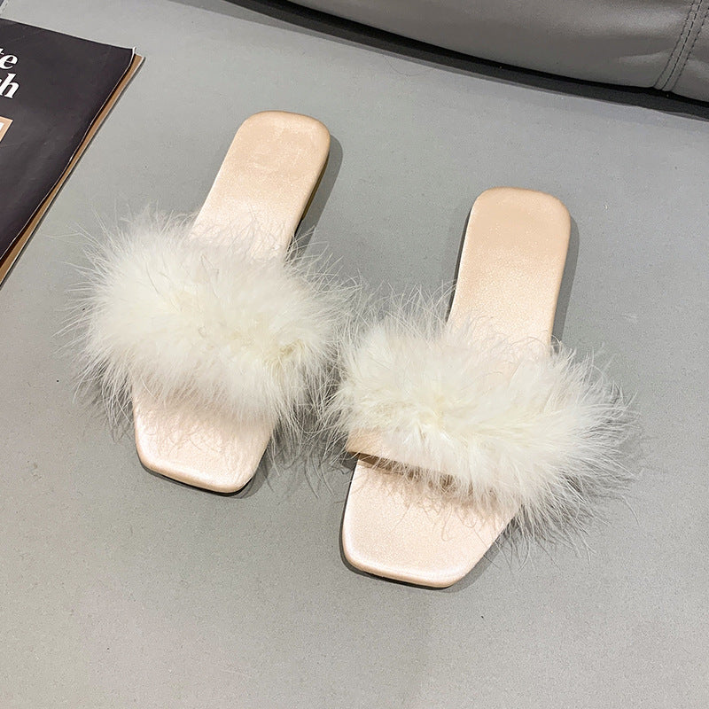 Wedding Bride Bridesmaid Feather Slippers - Image 4