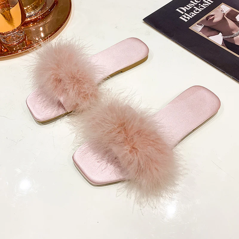 Wedding Bride Bridesmaid Feather Slippers - Image 5