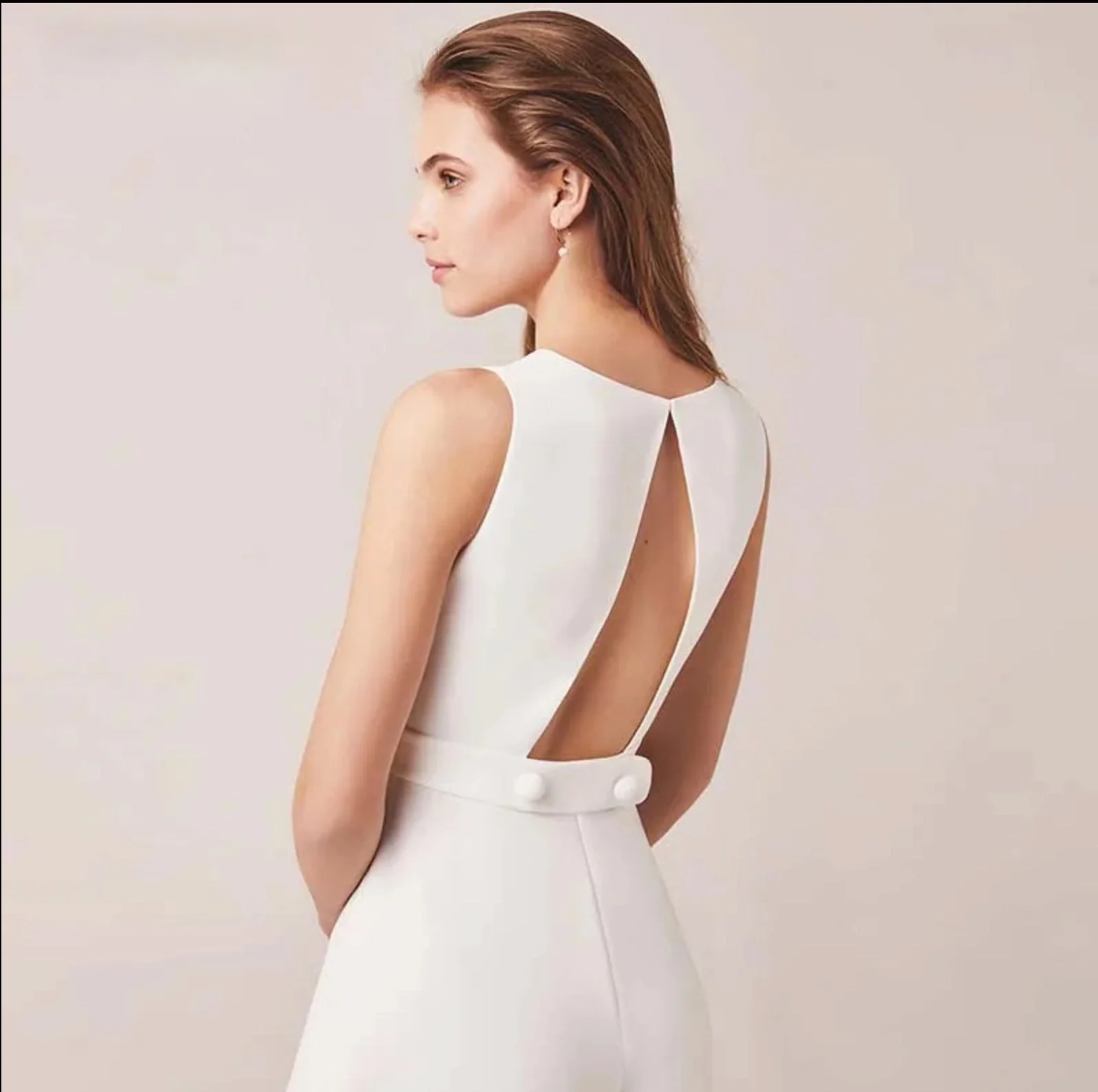 Wedding Jumpsuit Boho Wide Leg Bridal Pants Suit - Image 4