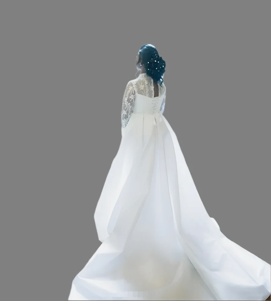 Wedding Jumpsuit With Bridal Detachable Train - Image 4