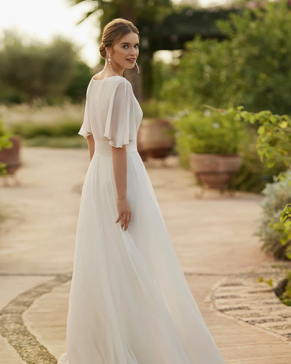 Wedding Jumpsuit With Removable Chiffon Train - Image 3