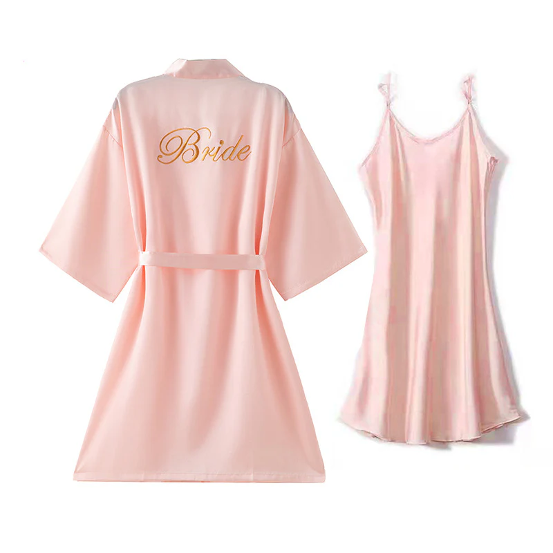 Wedding Morning Gown Bride Nightgown Two Pieces - Image 5