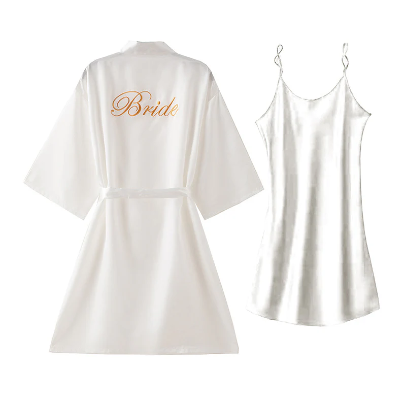 Wedding Morning Gown Bride Nightgown Two Pieces - Image 6