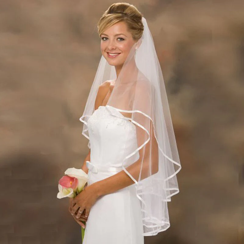 Wedding Veil 2 Layer Elbow Length Bridal Accessory - Image 5